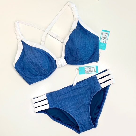 NWT US-10 2-pc Set Denim Bikini (DD) - Picture 2 of 16